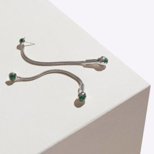 Pamela Love Sol Earring in Sterling Silver with Malachite